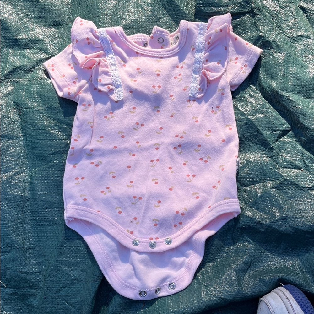 Pink Ruffled Baby Onesie